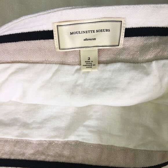 Beautiful French Linen Anthropologie Skirt, Moulinette   Soeurs , France, size 2 - Picture 7 of 10